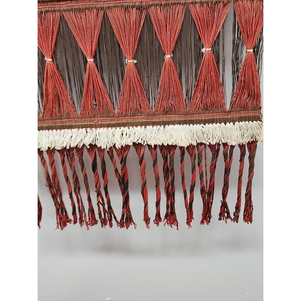Vintage South American Macrame Woven Wall Hanging Natural Fiber Boho Hippy 1970s